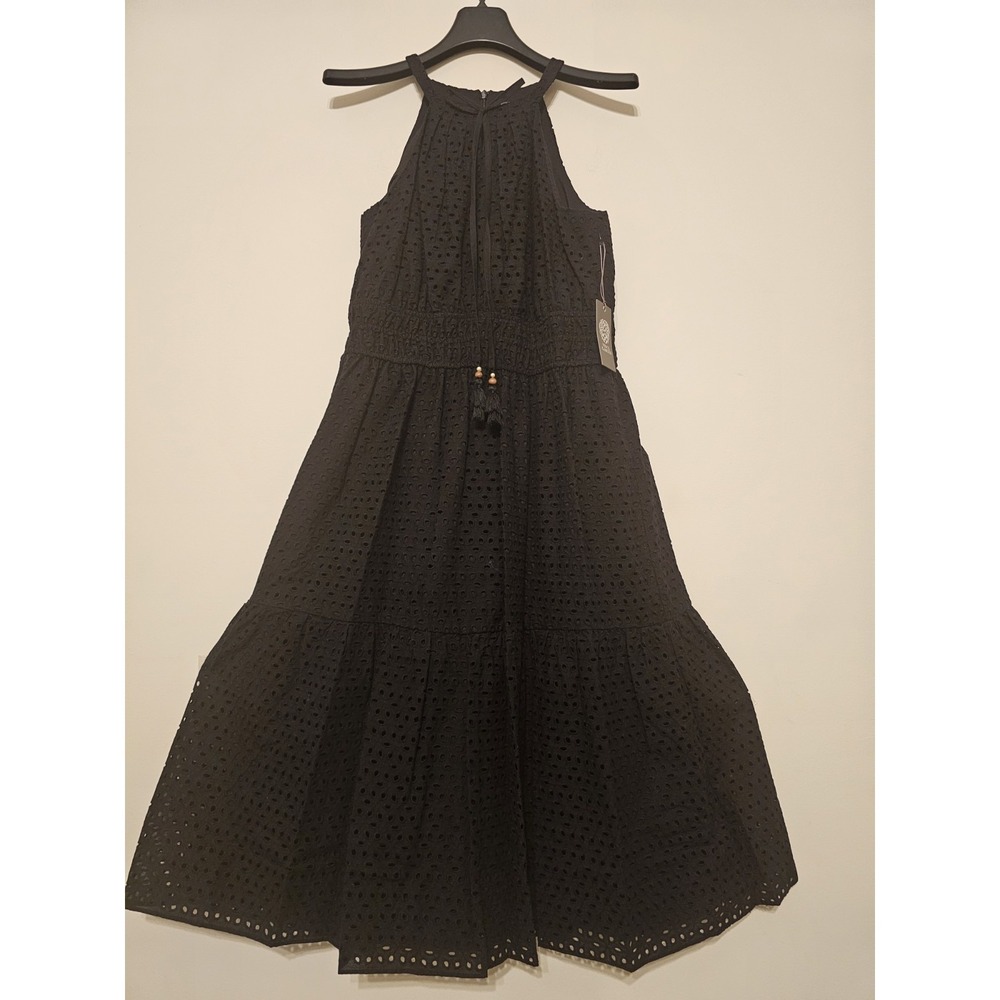 Vince Camuto Women's Dress Size 12 Large Black Halter Neck Self Tie Sleeveless